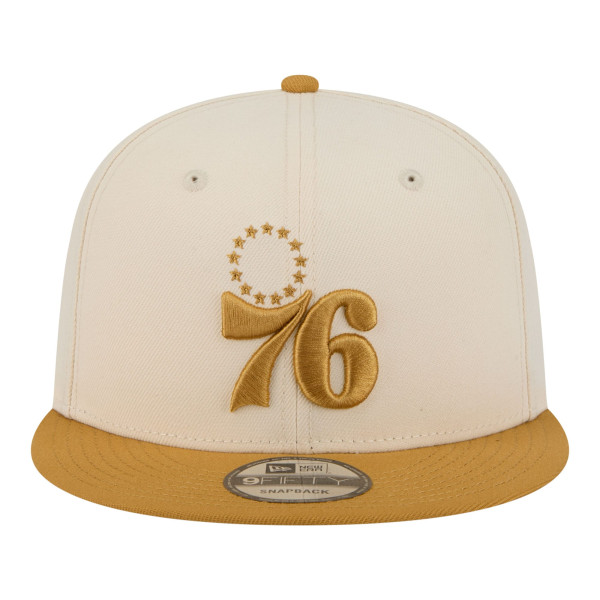 Бейсболка Philadelphia 76ers New Era Cream/Tan Two-Tone Color Pack 9FIFTY