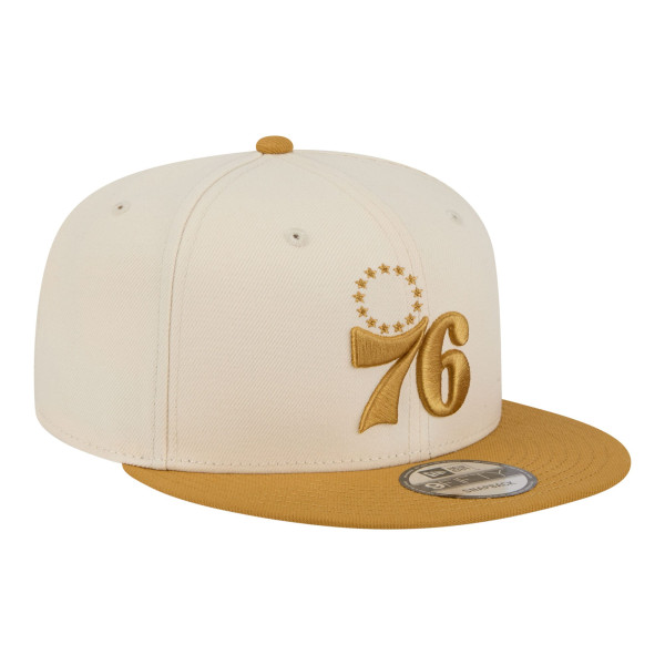 Бейсболка Philadelphia 76ers New Era Cream/Tan Two-Tone Color Pack 9FIFTY