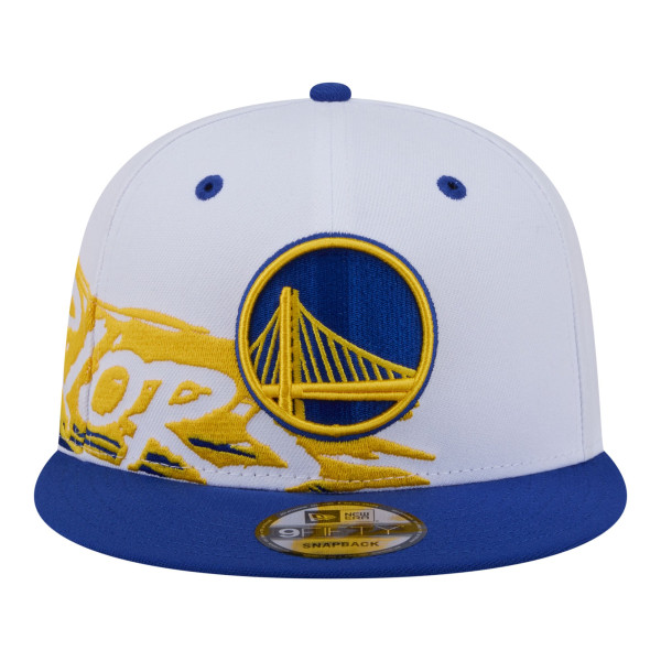 Бейсболка Golden State Warriors New Era White/Royal Swept 9FIFTY