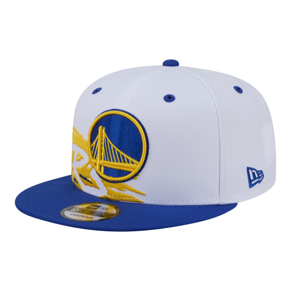 Бейсболка Golden State Warriors New Era White/Royal Swept 9FIFTY