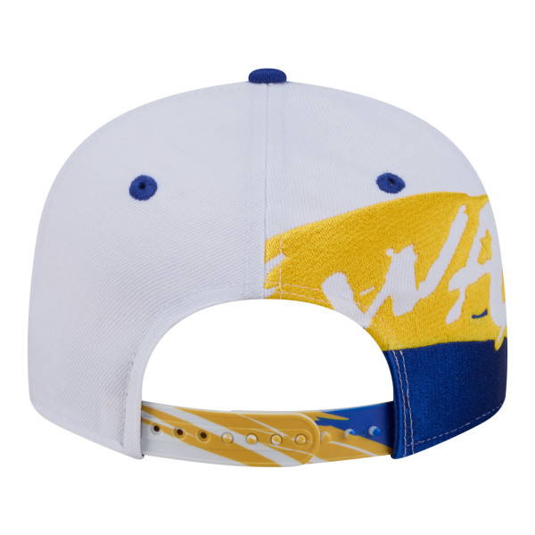Бейсболка Golden State Warriors New Era White/Royal Swept 9FIFTY