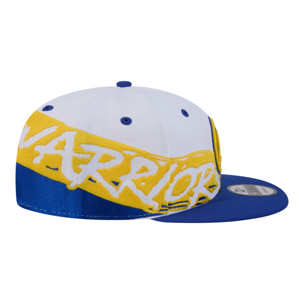 Бейсболка Golden State Warriors New Era White/Royal Swept 9FIFTY