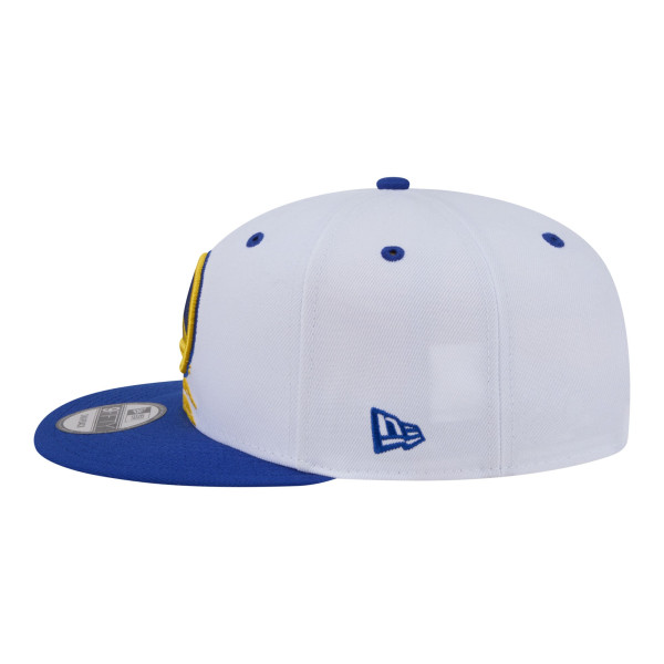 Бейсболка Golden State Warriors New Era White/Royal Swept 9FIFTY