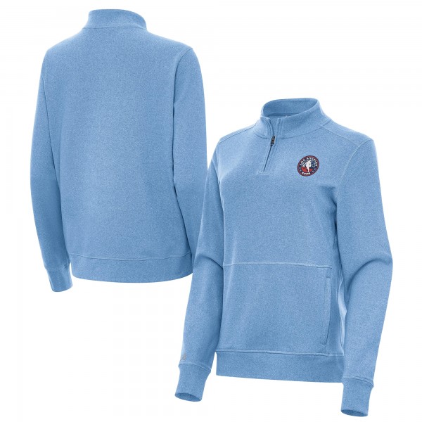 Женская Antigua Heather Powder Blue 2026 NBA All-Star Game Crush Quarter-Zip Pullover
