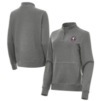 Женская Antigua Heather Black 2026 NBA All-Star Game Crush Quarter-Zip Pullover