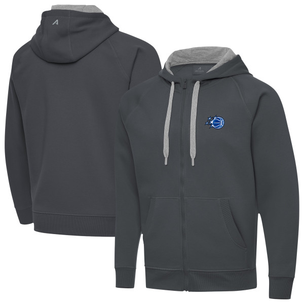 Orlando Magic Antigua Charcoal New Logo Victory Full-Zip Hooded Sweatshirt