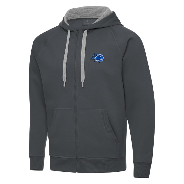 Orlando Magic Antigua Charcoal New Logo Victory Full-Zip Hooded Sweatshirt