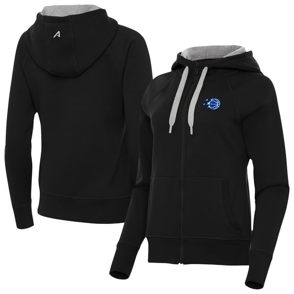 Женская свитшот Orlando Magic Antigua Black New Logo Victory Full-Zip Hooded