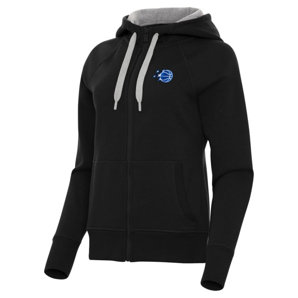 Женская свитшот Orlando Magic Antigua Black New Logo Victory Full-Zip Hooded