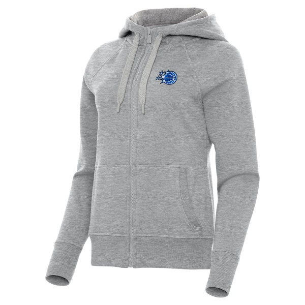 Женская свитшот Orlando Magic Antigua Heather Gray New Logo Victory Full-Zip Hooded