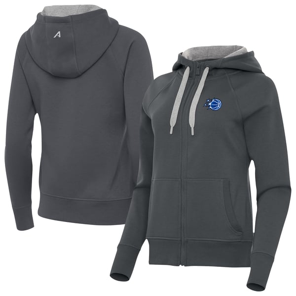 Женская свитшот Orlando Magic Antigua Charcoal New Logo Victory Full-Zip Hooded