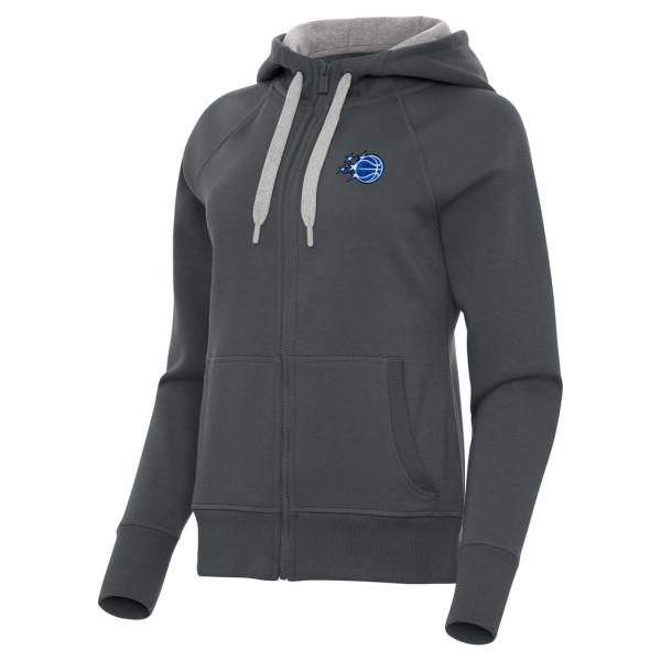 Женская свитшот Orlando Magic Antigua Charcoal New Logo Victory Full-Zip Hooded