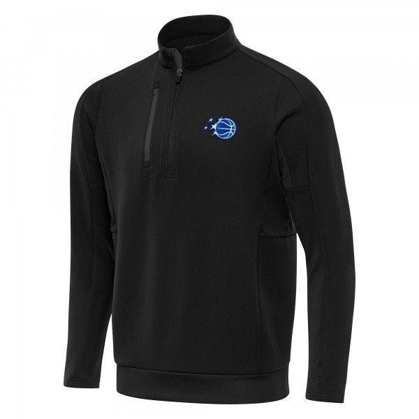 Orlando Magic Antigua Black New Logo Generation Quarter-Zip Pullover Top