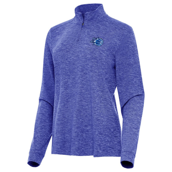 Женская поло Orlando Magic Antigua Heather Royal New Logo Mentor Long Sleeve Quarter-Zip Mock