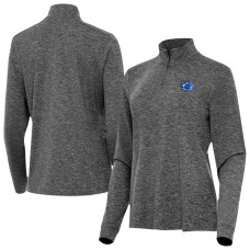 Женская поло Orlando Magic Antigua Heather Black New Logo Mentor Long Sleeve Quarter-Zip Mock
