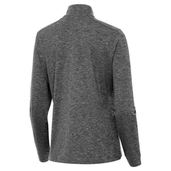 Женская поло Orlando Magic Antigua Heather Black New Logo Mentor Long Sleeve Quarter-Zip Mock