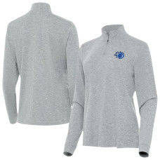 Женская поло Orlando Magic Antigua Heather Gray New Logo Mentor Long Sleeve Quarter-Zip Mock