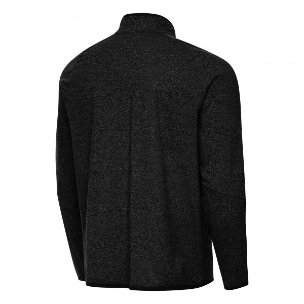 Кофта на молнии Orlando Magic Antigua Heather Black New Logo Raglan Hold-Up Tri-Blend