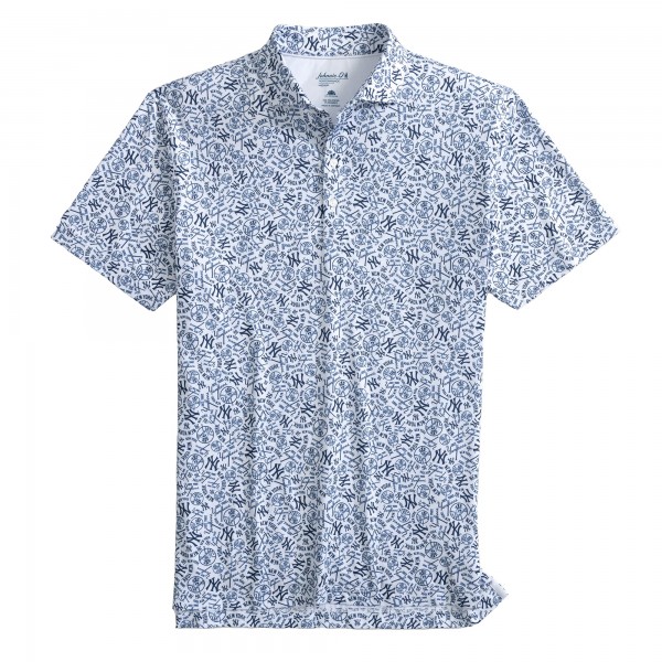 New York Yankees johnnie-O White All Over Print Performance Polo