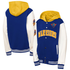 Детская толстовка Golden State Warriors Mitchell & Ness Royal Hardwood Classics Courtside Fleece Full-Snap Jacket