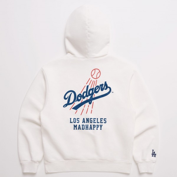 Unisex Los Angeles Dodgers Madhappy x MLB White Heavyweight Fleece Hoodie
