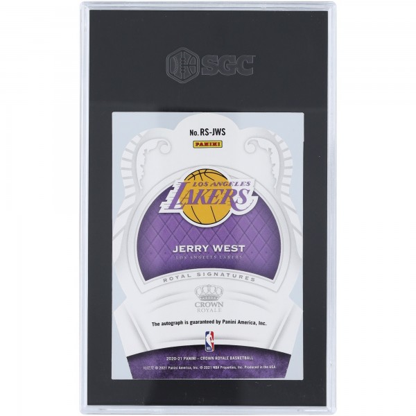 Jerry West Los Angeles Lakers Autographed 2020-21 Panini Crown Royale FOTL Royal Signatures #RS-JWS #10/17 SGC Authenticated 8.5/10 Card