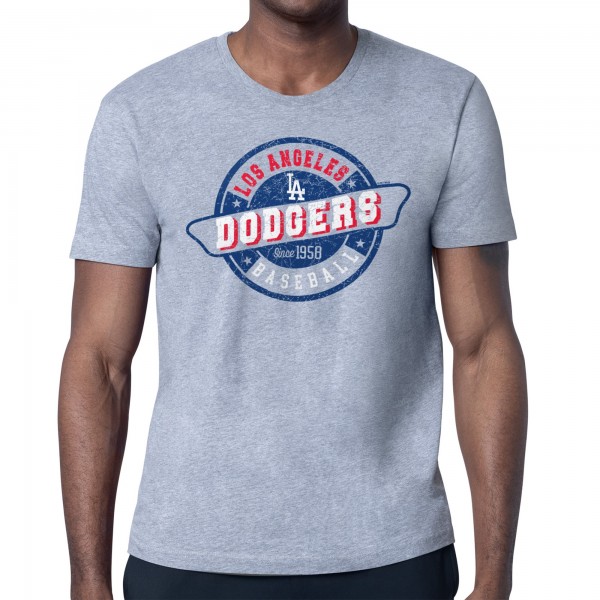 Los Angeles Dodgers Starter Heather Gray Route 66 Team Logo T-Shirt