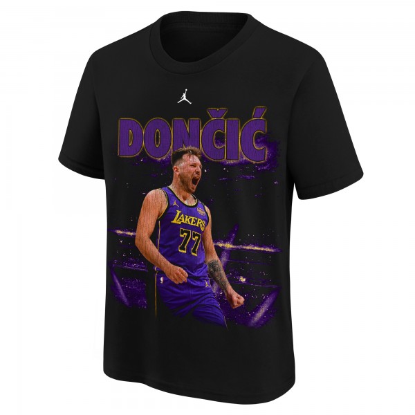 Футболка Подростковая Los Angeles Lakers Luka Dončić Jordan Brand Black New Faces x New Places