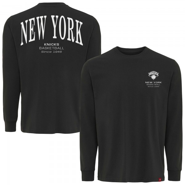 Unisex New York Knicks Sportiqe Anthracite Athletic Club Collection Sherwood Relaxed Fit Premium Long-Sleeve T-Shirt