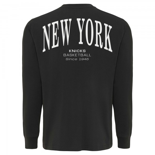 Unisex New York Knicks Sportiqe Anthracite Athletic Club Collection Sherwood Relaxed Fit Premium Long-Sleeve T-Shirt