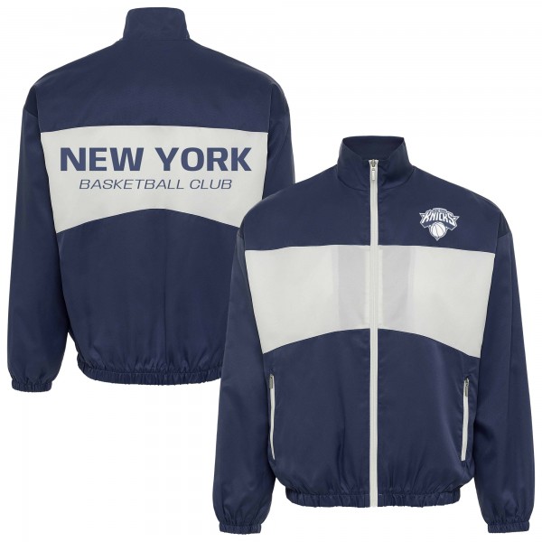 Unisex New York Knicks Sportiqe Blue Athletic Club Collection Senna Premium Lightweight Full-Zip Jacket