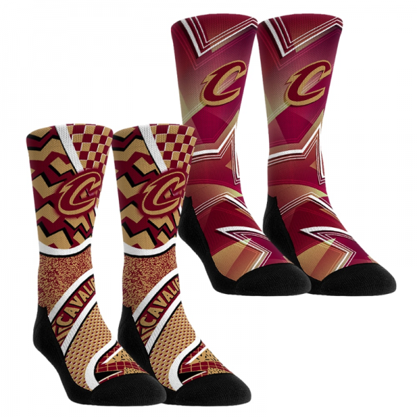 Unisex Cleveland Cavaliers Rock Em Socks NBA Hoops Two-Pack Crew Socks Set