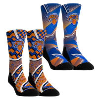 Unisex New York Knicks Rock Em Socks NBA Hoops Two-Pack Crew Socks Set