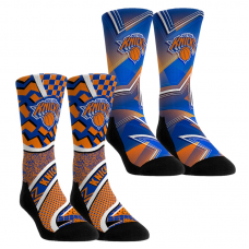 Unisex New York Knicks Rock Em Socks NBA Hoops Two-Pack Crew Socks Set