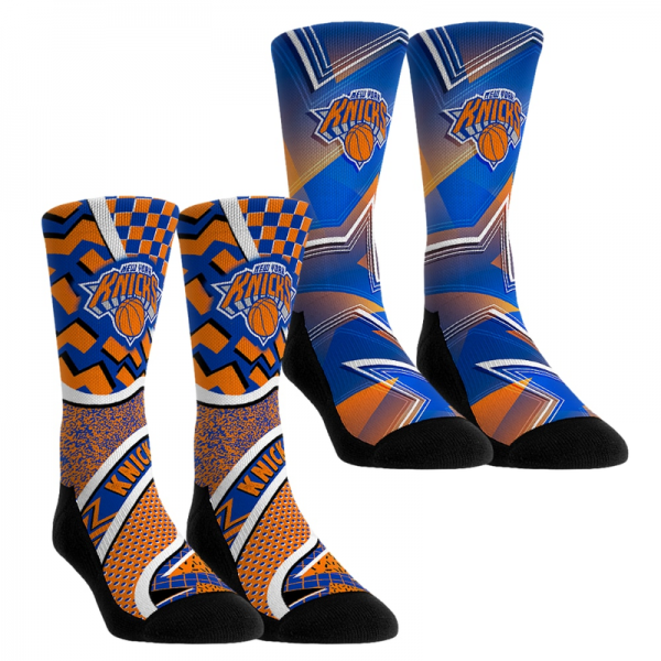 Unisex New York Knicks Rock Em Socks NBA Hoops Two-Pack Crew Socks Set