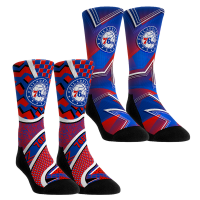 Unisex Philadelphia 76ers Rock Em Socks NBA Hoops Two-Pack Crew Socks Set