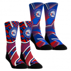 Unisex Philadelphia 76ers Rock Em Socks NBA Hoops Two-Pack Crew Socks Set