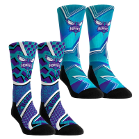 Unisex Charlotte Hornets Rock Em Socks NBA Hoops Two-Pack Crew Socks Set
