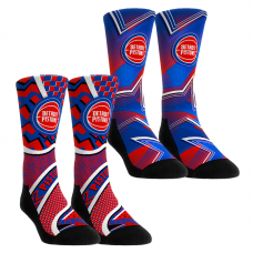Unisex Detroit Pistons Rock Em Socks NBA Hoops Two-Pack Crew Socks Set