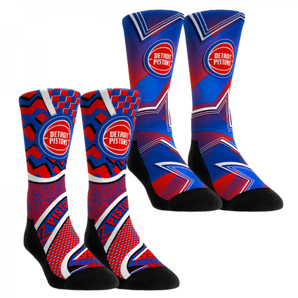 Подростковая Detroit Pistons Rock Em Socks NBA Hoops Two-Pack Crew Socks Set