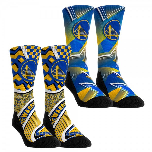 Две пары носков Golden State Warriors Rock Em Socks NBA Hoops Crew