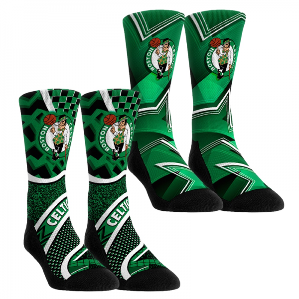 Подростковая Boston Celtics Rock Em Socks NBA Hoops Two-Pack Crew Socks Set
