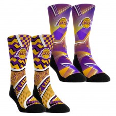 Подростковая Los Angeles Lakers Rock Em Socks NBA Hoops Two-Pack Crew Socks Set