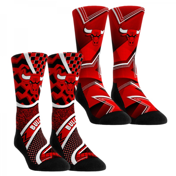 Подростковая Chicago Bulls Rock Em Socks NBA Hoops Two-Pack Crew Socks Set