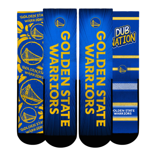 Unisex Golden State Warriors Rock Em Yellow Fan Favorites Three-Pack Crew Socks Set