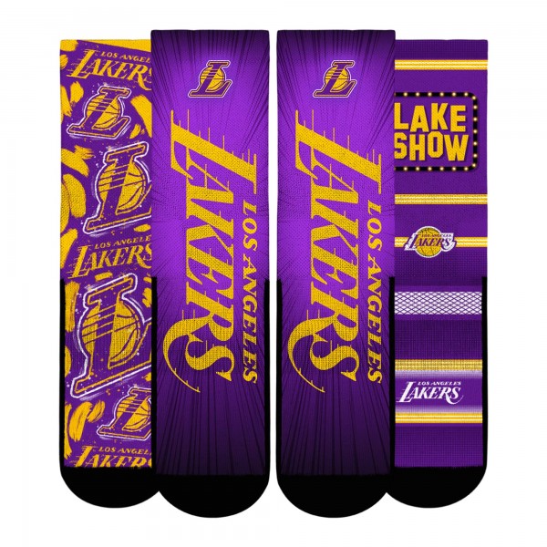 Подростковая Los Angeles Lakers Rock Em Socks Fan Favorites Three-Pack Crew Socks Set