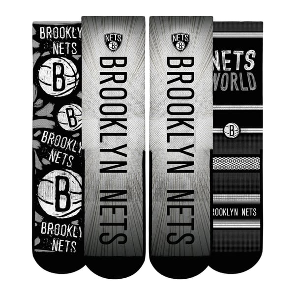 Детская Brooklyn Nets Rock Em Black Fan Favorites Three-Pack Crew Socks Set