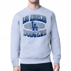 Los Angeles Dodgers Starter Heather Gray Team Grit Graphic Fleece Pullover Sweatshirt