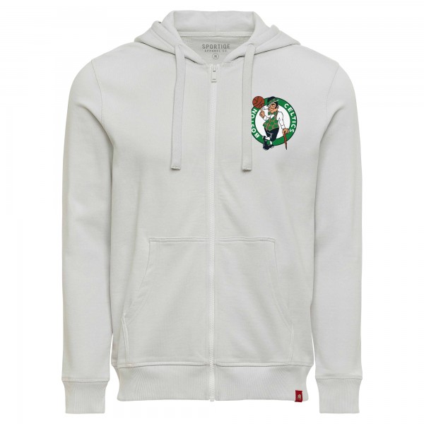 Unisex Boston Celtics Sportiqe Gray Buxton Premium Full-Zip Hoodie