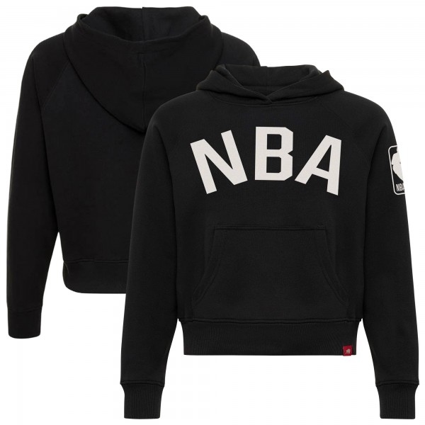 Женская NBA Sportiqe Black Ella Raglan Cropped Hoodie
